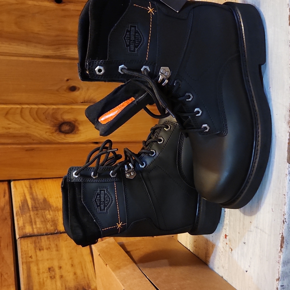 Men's Black Harley Leather Boots